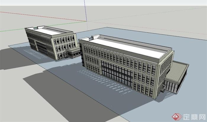 现代某城市多层异性文化建筑设计jpg效果图(4)