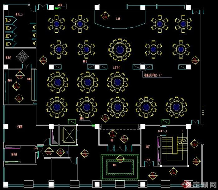 酒店宴会厅装修设计cad施工图