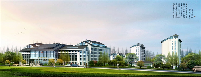 某新中式医院养老院建筑设计3DMAX模型(JPG