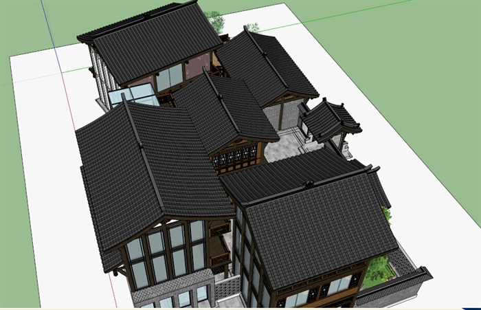 川西民居住宅建筑设计su模型原创