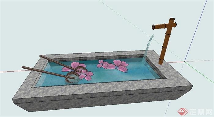 园林景观节点小品水景设计su模型