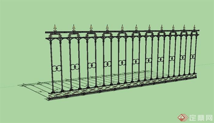 铁艺栏杆围栏设计su模型原创