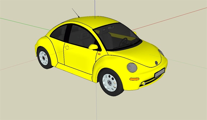 现代交通工具甲壳虫小型轿车设计su模型