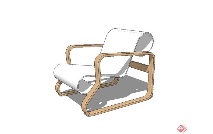 现代简约室内座椅设计su模型[原创]