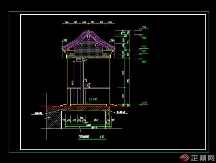 某四合院古建大门全套cad施工图