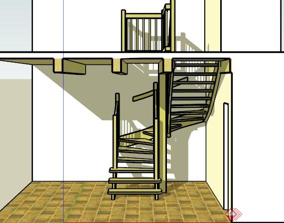 室内转角楼梯模型