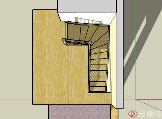 两层转角楼梯su模型