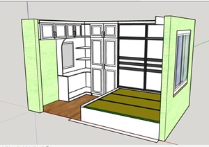 现代板式榻榻米su(草图大师)模型