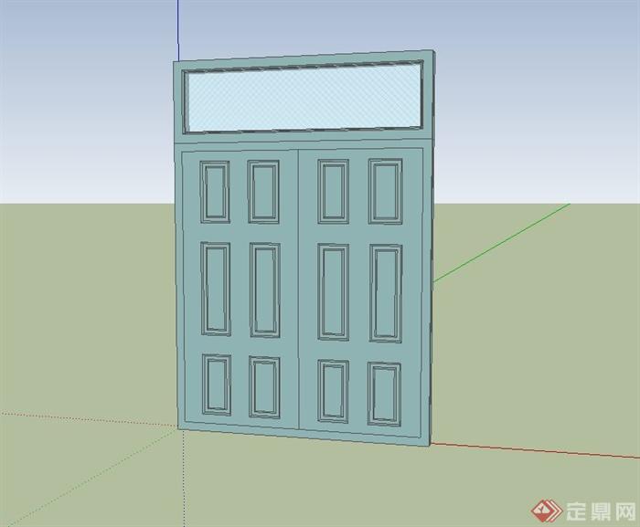 现代室内双开防盗门设计su模型