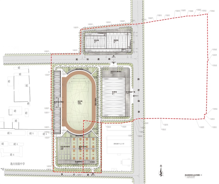 某县体育馆设计psd总平面图[原创]
