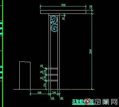 现代方钢花架设计cad施工详图