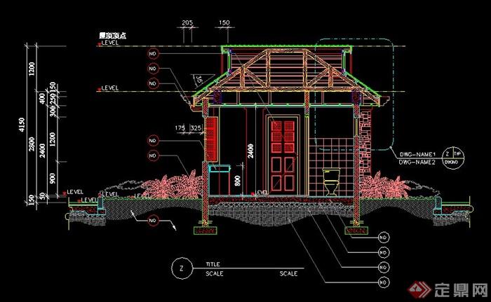 某现代中式亭子设计cad施工图