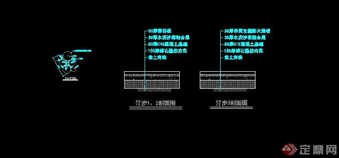 某木栈道汀步景观设计全套施工图