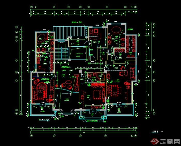 欧式风格三层高档别墅建筑设计su模型