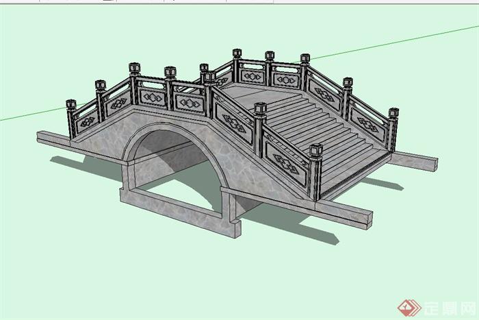 古典中式风格景观桥设计su模型[原创]
