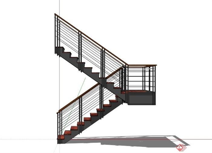 户外转角楼梯设计模型(3)