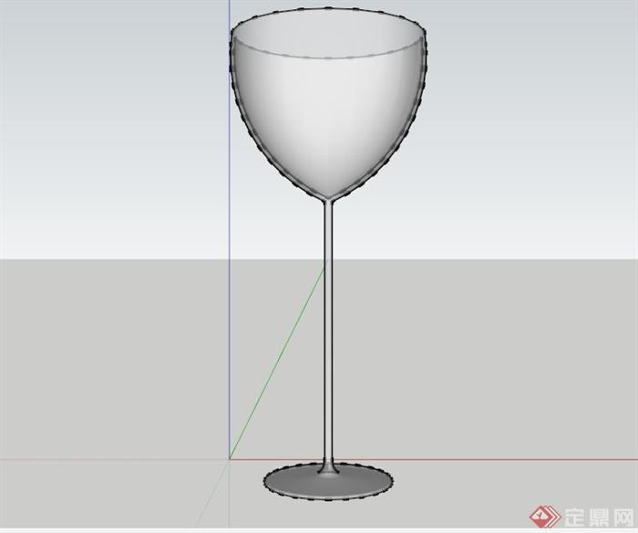 现代玻璃高脚杯设计su模型[原创]