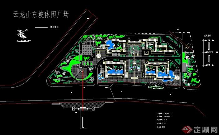 某现代休闲广场概念规划cad平面图[原创]