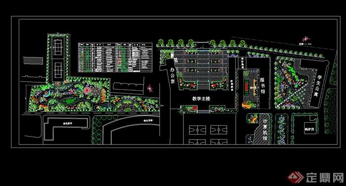 某学校校园绿化设计cad平面图[原创]