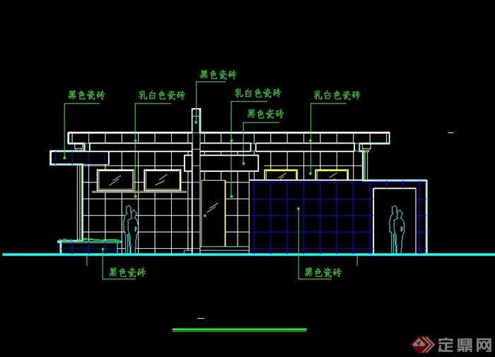 现代风格公共厕所建筑设计cad施工图[原创]