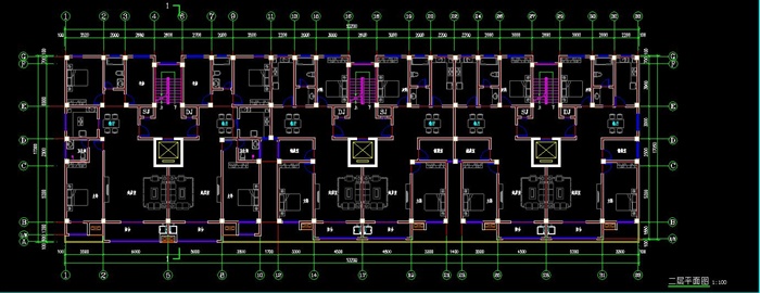 现代一梯两户住宅楼建筑方案图[原创]