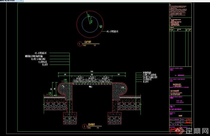 现代风格圆形花池设计cad施工图[原创]