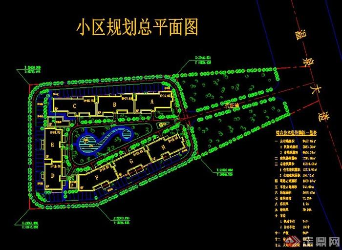 [community planning general plan] 小区规划总平面图,包括平面布局