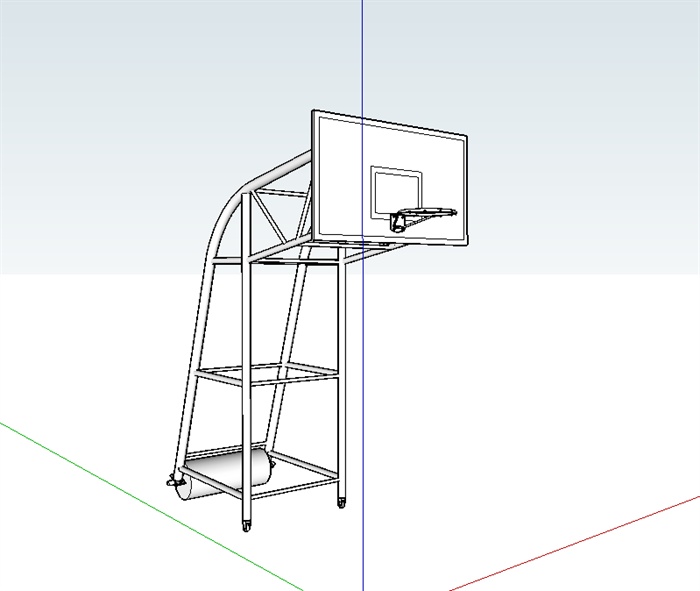 简约篮球架设计su模型