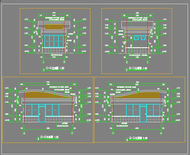 某小区门卫亭岗亭设计施工图