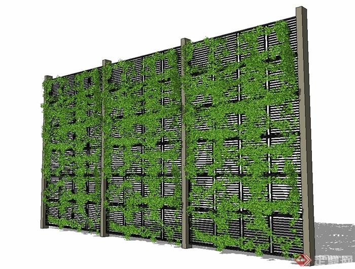 围墙围墙绿化立体绿化围墙栏杆小区围墙景墙现代风格园林景观围墙立体