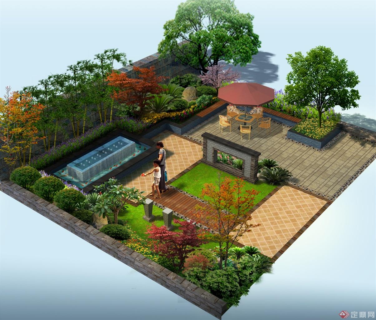 庭院设计效果图片+如何选择设计公司_上海润朗景观