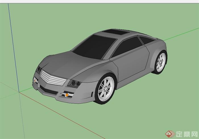 一辆详细完整的汽车设计su模型原创