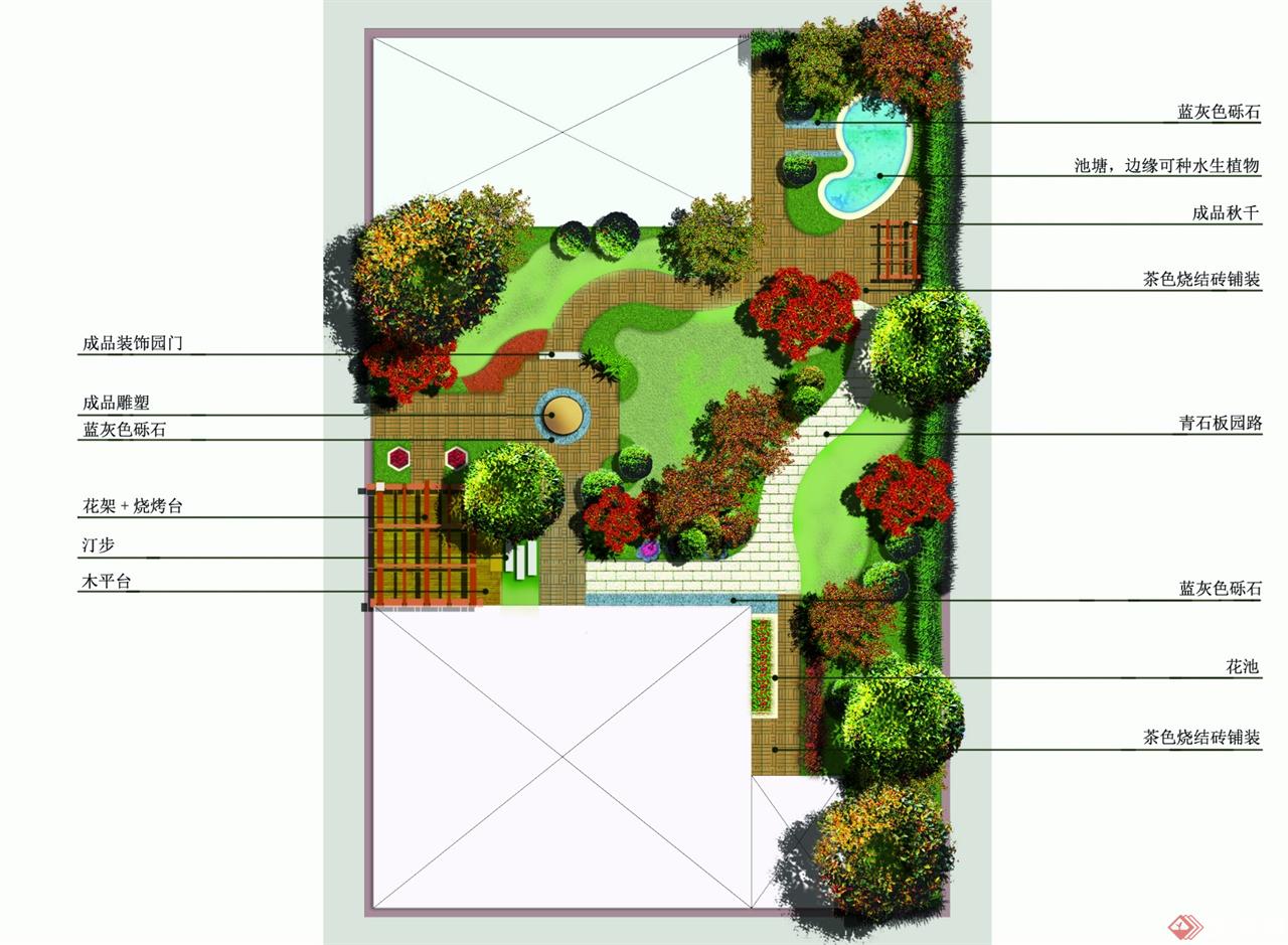 别墅景观设计平面图_cad图纸下载-土木在线