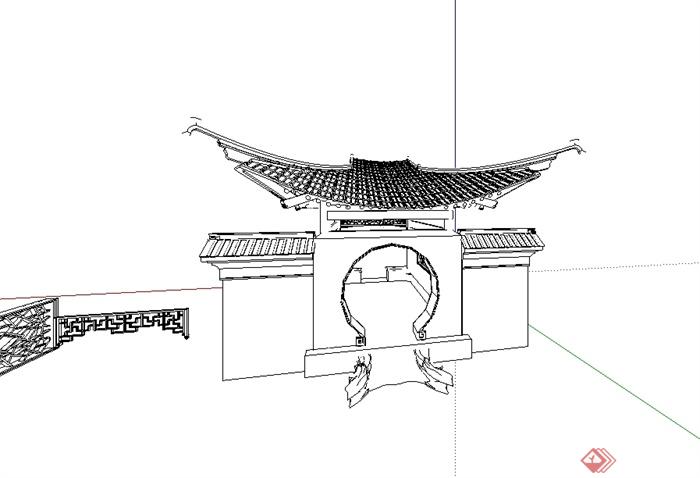 古典中式风格详细的亭子设计su模型[原创]