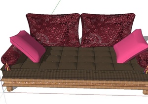 某简欧风格两座沙发设计SU(草图大师)模型