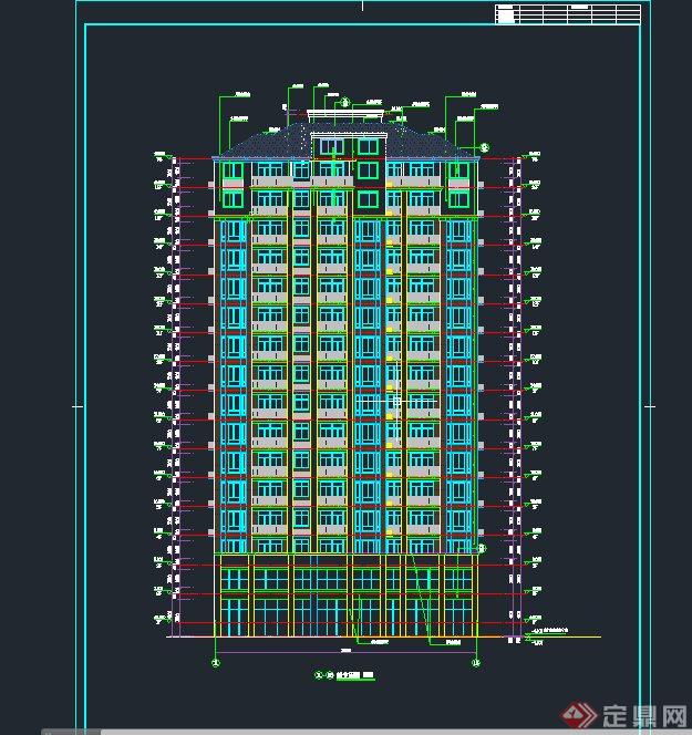 十六层框架结构住宅楼建筑设计CAD施工图(1)