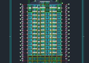 十六层框架结构住宅楼建筑设计CAD施工图