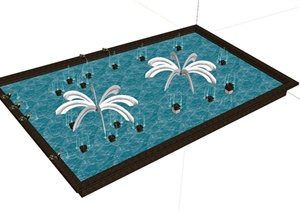 方形水池设计SU(草图大师)模型