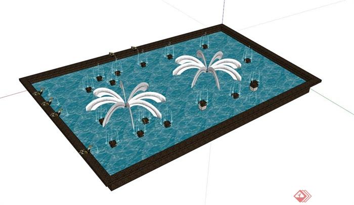 方形水池设计SU模型(1)