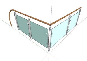 室内玻璃围栏设计SU(草图大师)模型