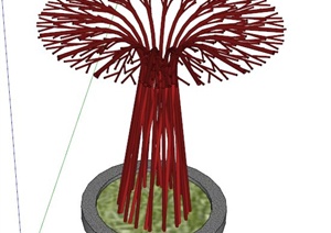 蘑菇形花架小品设计SU(草图大师)模型