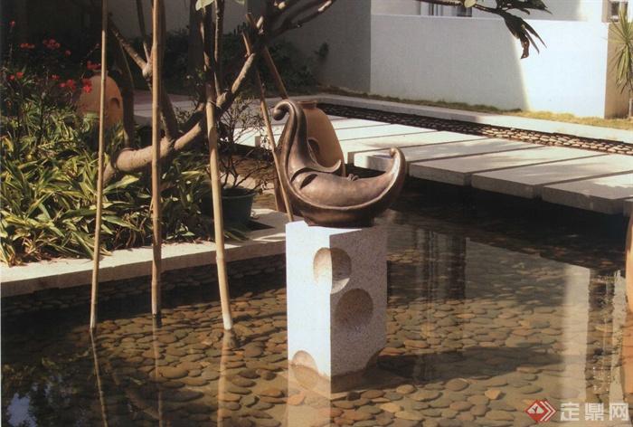 水池,水景,吐水雕塑