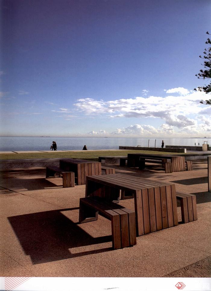 滨水景观,桌凳,木桌等