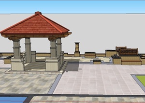 现代中式庭院景观规划设计SU(草图大师)模型