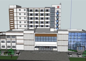 某地人民医院建筑设计SU(草图大师)模型、CAD图、方案