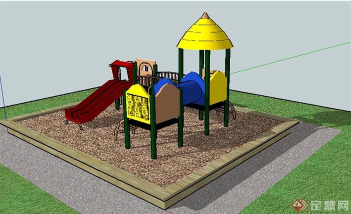 儿童娱乐沙坑及游乐设施su模型(2)