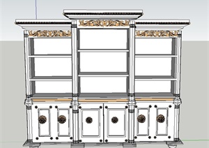 室内多层置物柜设计SU(草图大师)模型