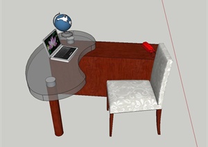 现代室内办公桌组合设计SU(草图大师)模型