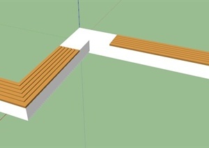 公园条凳设计SU(草图大师)模型