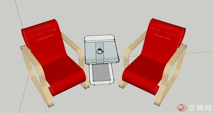 庭院室内休闲椅设计SU模型(1)